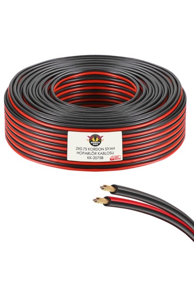 Genel Markalar YILTECH Siyah Kordon 2x0.75mm 100 Metre Garantili Yüksek Kalite Cca Kablo Hoparlör Kablo Zayıf Akım