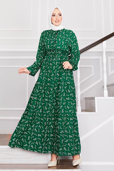 EBRUTESETTÜR Half Button Layered Viscose Dress