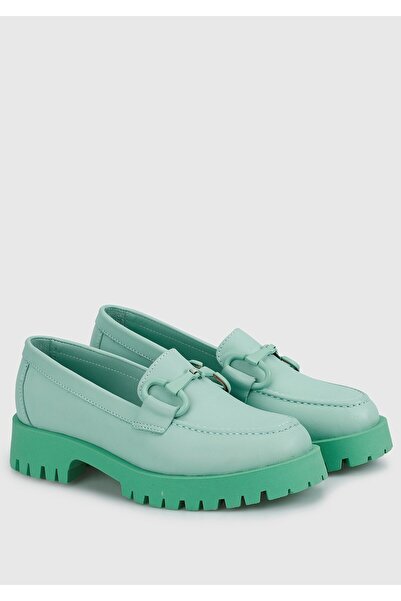 Provoq Green Leather Women's Shoes