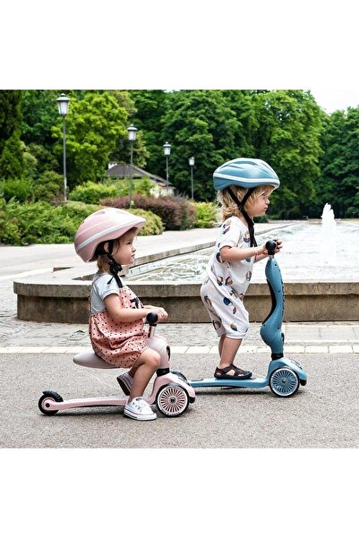 babydoor Toys Oturaklı Çocuk Scooter 3 Tekerlekli Led Işıklı Scooter Yükseklik Ayarlı 1-5 Yaş Scooter