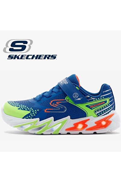 SKECHERS Flex - Glow Bolt 400138L Ortopedik Işıklı Çocuk Spor Ayakkabı MAVİ