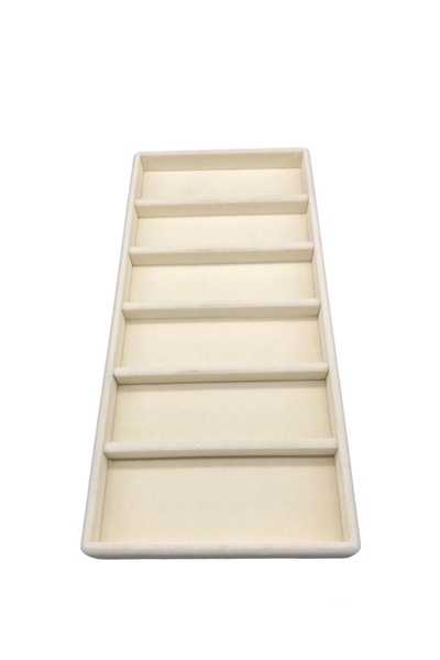 MeGass Dekor Εγχώριας Παραγωγής Nicosia Model Suede Fabric Cream Χρώμα 38 cm / 19 cm Γυαλιά Οθόνη Συρταριέρα