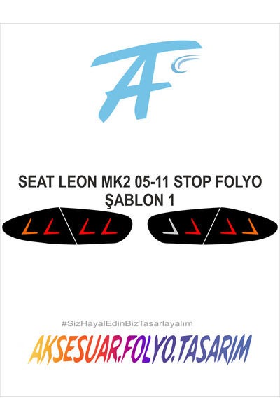 aksesuar folyo tasarım Seat Leon Mk2 Makyajlı Kasa Stop Folyo