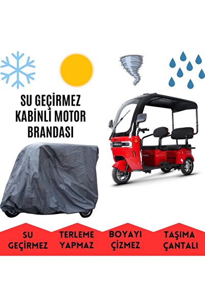 MaxDurable Kuba Optimus Ultra Kabinli 3 Tekerli Motor Brandası Su Geçirmez