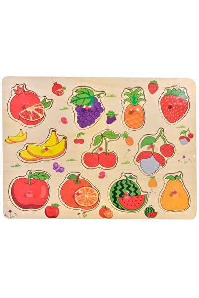 OEM Puzzle din Lemn, 11 Fructe Colorate, 30x22cm, Varsta 3+