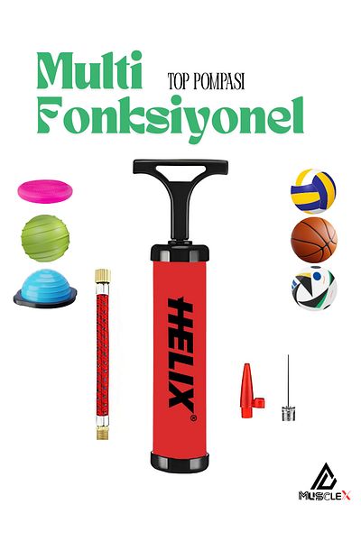 Musclex Spor Tekstil Football Basketball Volleyball Handball Pilates Bosu Ball Inflator Hand Pump