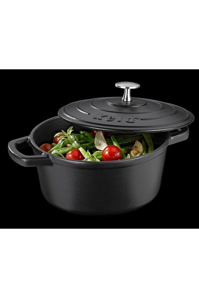 Kela Cast Iron Roaster Pot With Lid Calido 21 Cm Black