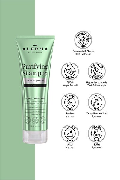 Alerma Ince Telli Ve Yağlı Saçlar Için Arındırıcı Sülfatsız Şampuan 250 ml