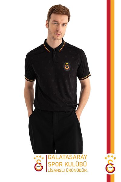 Galatasaray Γνήσιο σετ μπλουζάκι πόλο με άδεια χρήσης με βραχιολάκι και κασκόλ σε ξύλινο κουτί