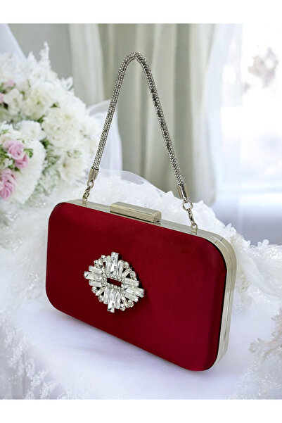 Wedding Fashion Geantă de seară pentru femei cu mână din satin cu piatră cris...