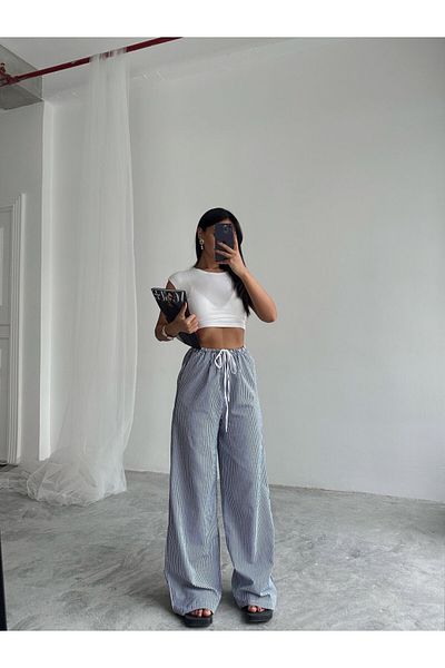 mydukkan.co Striped Waist Elastic Pants