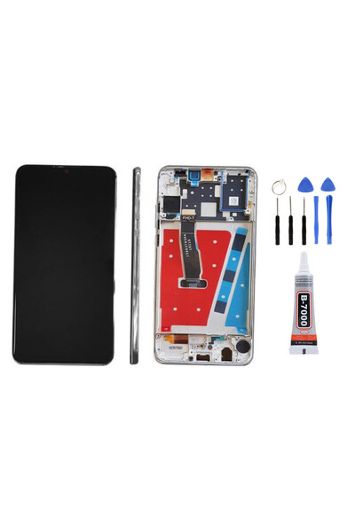 Yedcom Huawei P30 Lite 48MP Çıtalı Gümüş Uyumlu Lcd Ekran Dokunmatik Tamir Se...