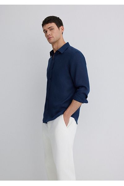 Mavi Ανδρικό πουκάμισο slim fit από 100% λινό