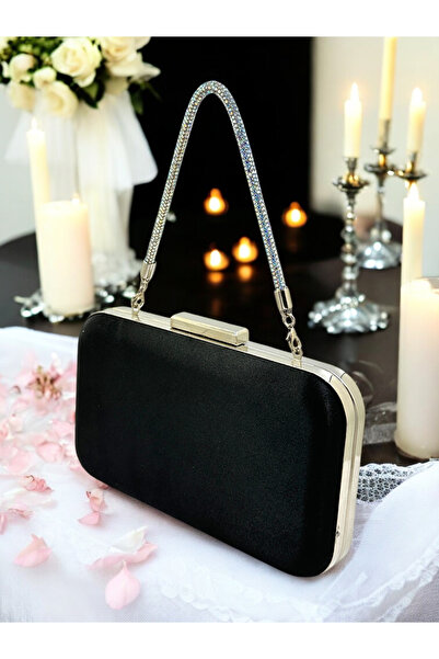 Generic Brand 2026 Fashion Black Color Satin Stoned Strappy Women's Evening D...