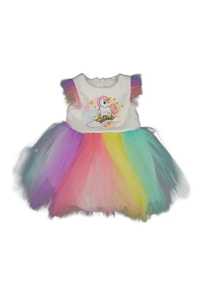 yagmurgiyim Glrb Rochie cu mânecă scurtă Unicorn pentru fetiță 2-9 ani 5295-6-e