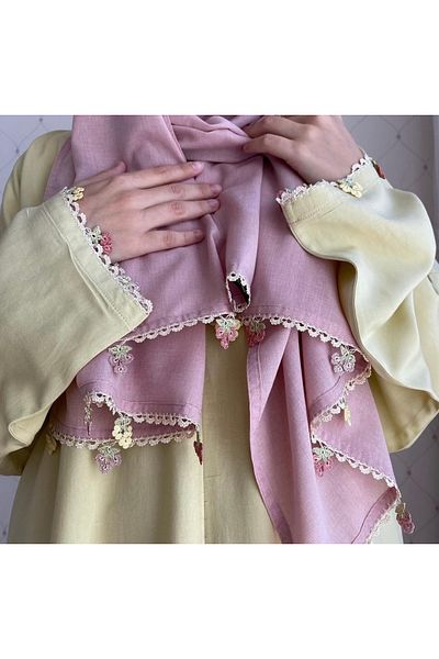 Nimet Abla Butik Hand Embroidered Prayer Robe Suit