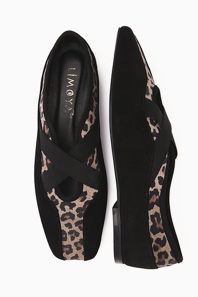 Limoya Genuine Leather Erma Black Ballerina Model Women's Ballerina Shoes