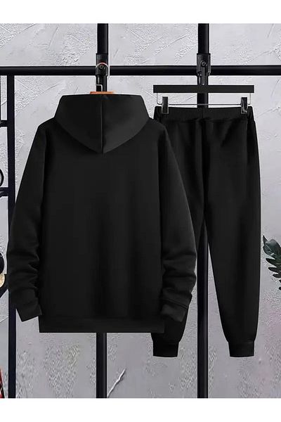 Minikelya Brooklyn Printed Men's Fleece Hooded Sweatshirt & Sweatpants Set