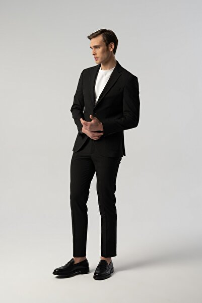 Score Michail Black Striped Seersucker Sports Suit with Trousers and Laces