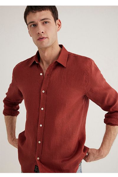 Mavi 100% Linen Slim Fit Men's Shirt