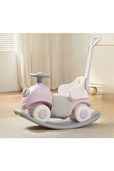 Generic 3 in 1 Kids Ride-On Car, Stick Control Car & Rocking Horse