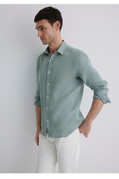Mavi Ανδρικό πουκάμισο slim fit από 100% λινό