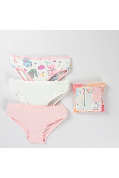 yagmurgiyim Set de slip pentru fete cu model ELM din 3 piese - S-64
