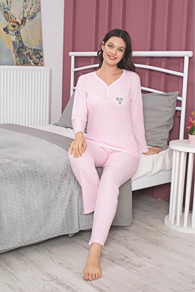 Yağmur Giyim Mlale Pink Thin Rebrasto Report Interlock Pijama Set 5152-p