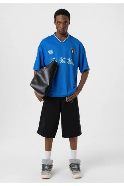 İLKCET MODA V Yaka Oversize Unisex Tshirt