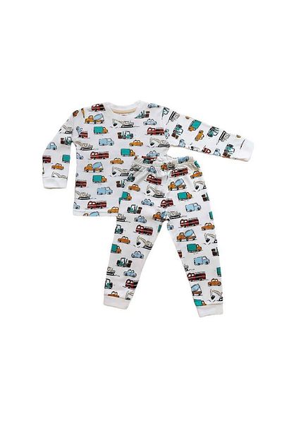 Yağmur Giyim *Elmp Bus Pattern 100% Cotton Male Child Pajamas Set 1-9 Age 3004