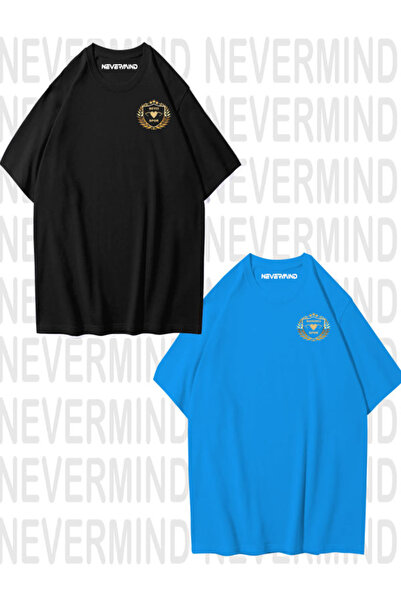 NEVERMIND Hanımcı/Beyci Sports Printed Double Oversize Lover Tshirt Συνδυασμός συζύγου