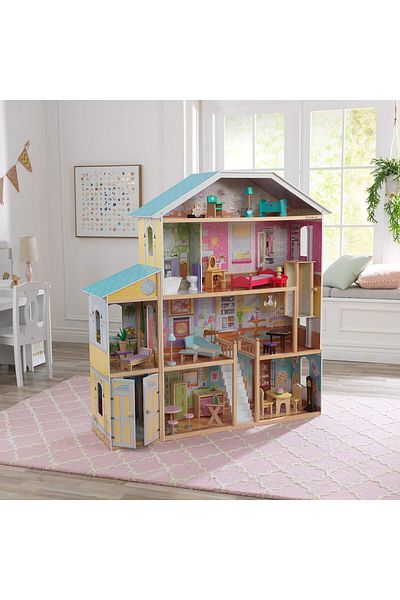 Kidzone Majestic Mansion Wooden Dollhouse with 22 Accessories by Kidzone