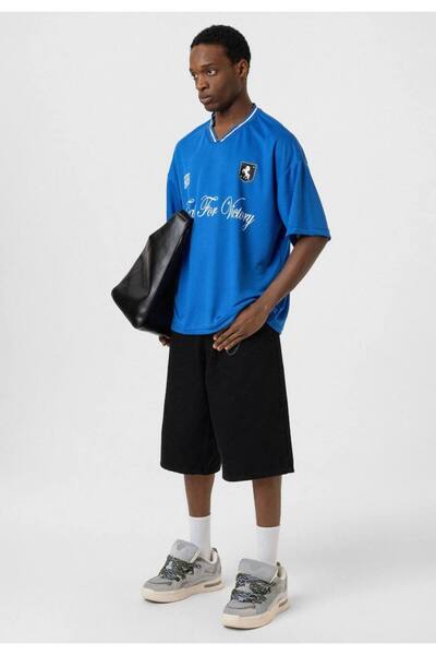 İLKCET MODA V Yaka Oversize Unisex Tshirt