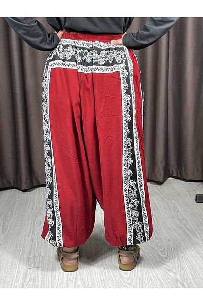 Sobe Hediyelik Viscose Comfortable and Stylish Net Low Baggy Trousers in Adana Baggy Form