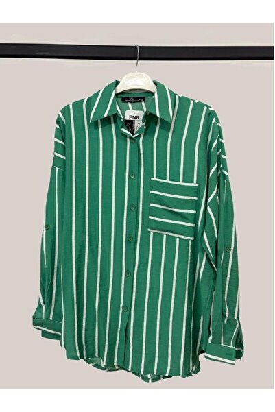 MODA Çizgili Oversize Gömlek Modeli