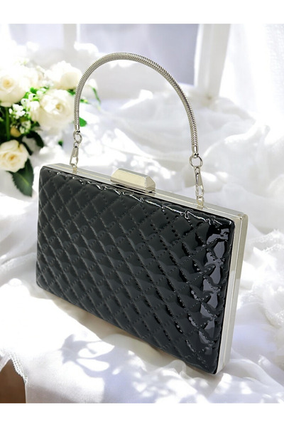 Generic Brand Black Luxury Patent Leather Quilted Patterned 2026 New Season W...
