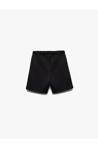 Koton New Season Basic Shorts with Elastic Waist and Applique Detail