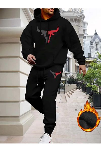 Minikelya 2-Piece Tracksuit Set Suitable for Winter Autumn Season for Men
