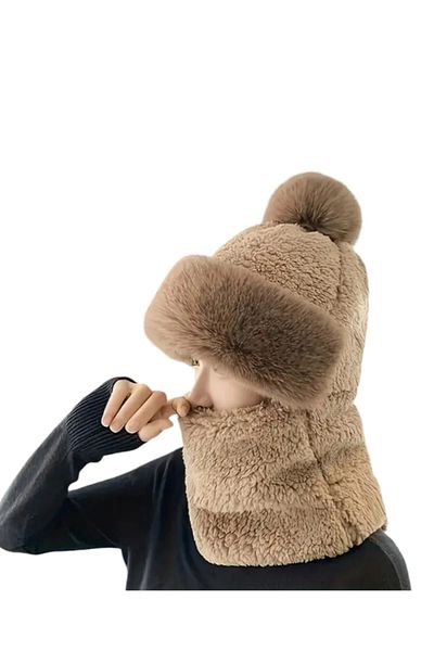 roseberry Plush Beret Scarf Beanie in One Convenient Use