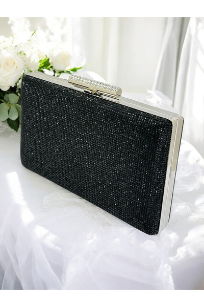 Wedding Fashion Culoare Neagră O Parte Cu Piatră Geantă Rochie De Seară De Da...