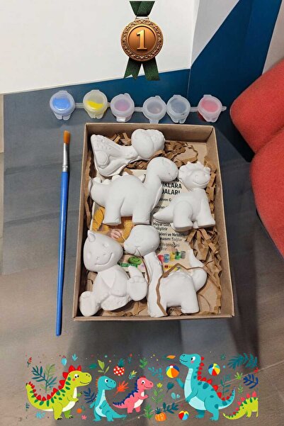 Genel Markalar Dinazor 5'li Taş Boyama Figür Çocuk Gelişimi Anne Çocuk Etkinl...