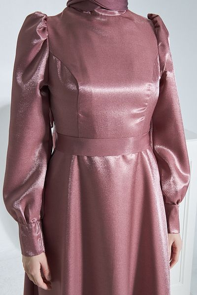 Azeem Glitter Satin Hijab Evening Dress, Graduation, Engagement, Wedding, Promise Dress