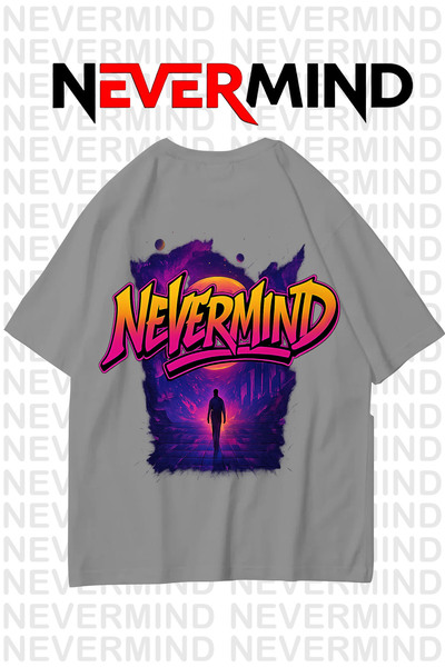 NEVERMIND Tricou unisex neon retro vaporwave design 100% bumbac
