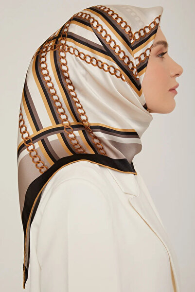 Armine Шовковий шарф - Ностальгія Sura 8845DS-04 БАГАТОКОЛЬОРОВИЙ ЛАНЦЮГОВИЙ ВЗОР