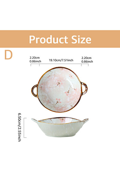 Choice وعاء نودلز ياباني منزلي مقاس 7.5 بوصة على شكل حرف D وعاء حساء سيراميك ...