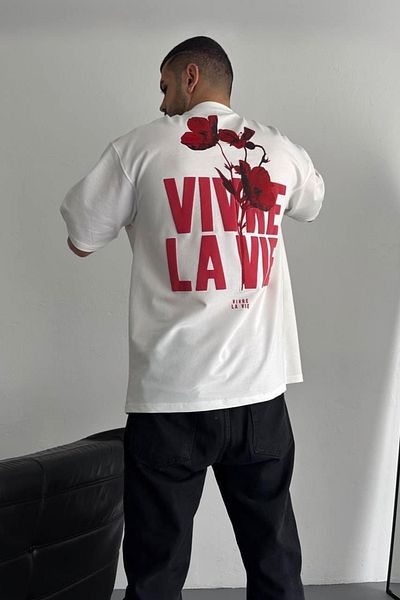 İLKCET MODA Μπλουζάκι La Vie Unisex με στάμπα Oversize