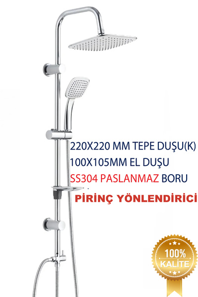 banyonatural Tepe Yağmurlama Duş Seti Pirinç Yönlendirici