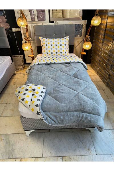 Eyüpoğlu Single Patterned 57 Thread Luxury Double Sided Welsoft Cotton Silicone Quilt 155 X 215 cm