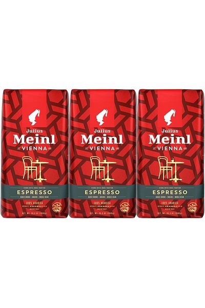 Julius Meinl Vienna Coffee House Tradition Espresso Whole Beans Coffee, Medium to Dark Roast, 100% A
