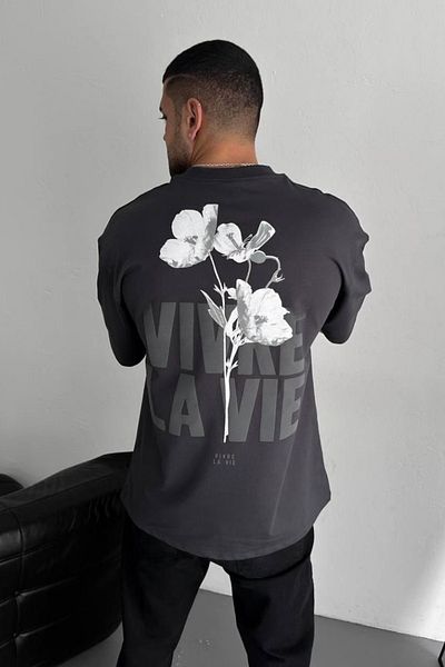 İLKCET MODA La Vie Unisex Printed Oversize T-shirt
